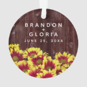 Fleurs de soleil d'automne rustiques sur Mariage d (dos)