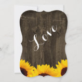 Fleurs de soleil de campagne Invitations de mariag (Dos)