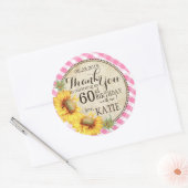 Fleurs de soleil de pays Étiquette de Merci rustiq (Enveloppe)