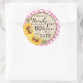 Fleurs de soleil de pays Étiquette de Merci rustiq (Sac)