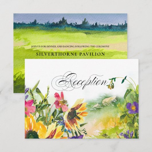 Fleurs de soleil de prairie sauvage Carte de récep (Devant / Derrière)