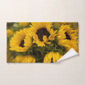 Fleurs de soleil dorées chaudes (Serviette à main)
