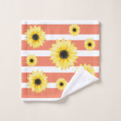 Fleurs de soleil élégantes personnalisées (Gant de toilette)