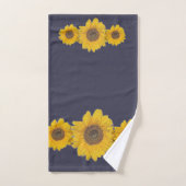 Fleurs de soleil en bleu foncé (Serviette à main)