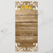 Fleurs de soleil en bois de grange et carte en den (Dos)