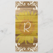 Fleurs de soleil en bois de grange et carte en den (Devant)