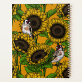 Fleurs de soleil et ailerons d'or sur orange (Dos)