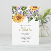 Fleurs de soleil et Faire-part de mariage de lavan (Debout devant)