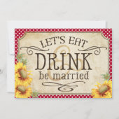 Fleurs de soleil et Faire-part de mariage de pique (Dos)