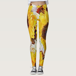 Fleurs de soleil et Leggings d'art Rose