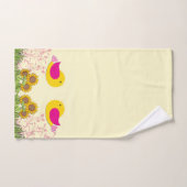Fleurs de soleil et oiseaux (Serviette à main)