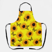 Fleurs De Soleil Et Papillons, Tablier Plein Impre (Recto)