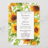 Fleurs de soleil Faire-part de mariage florale jau (Devant / Derrière)