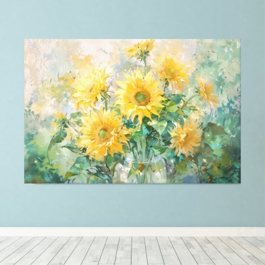 *~* Fleurs de soleil fille TV2 toile étirée Impres (Insitu (Plancher de Bois))