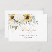 Fleurs de soleil florales Hydrangea Mariage Merci (Devant / Derrière)