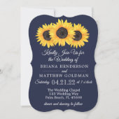 Fleurs de soleil Invitations de mariage Pays Bleu (Devant)