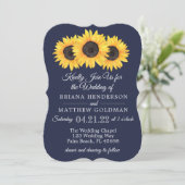 Fleurs de soleil Invitations de mariage Pays Bleu (Debout devant)