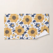 Fleurs de soleil Jaune et Marine (Serviette à main)