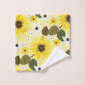 Fleurs de soleil Jaune Floral (Gant de toilette)