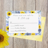Fleurs de soleil, Jaune, Mariage bleu Duste Carte 