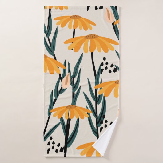 Fleurs de soleil jaunes (Serviette de bain)