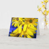 Fleurs de soleil jaunes, Abeille bleue - Carte d'a (Fleur jaune)