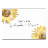 Fleurs de soleil jaunes Aquarelle Mariage Cartes d (Devant)