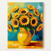 Fleurs de soleil jaunes dans un vase jaune Personn (Dos)