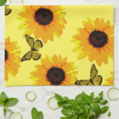 Fleurs De Soleil Jaunes Et Papillons, Serviette De (Plié)