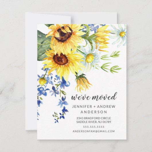 Fleurs de soleil joyeux Faire-part mobile (Devant)