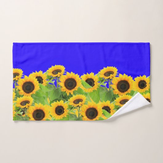 Fleurs de soleil - Liberté Ukraine Paix drapeau uk (Serviette à main)