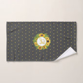 Fleurs de soleil monogrammes À petits pois Jaune g (Serviette à main)