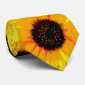 Fleurs de soleil peintes à l'huile jaune, cravate (Roulé)