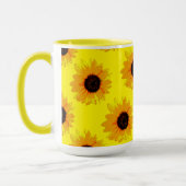 Fleurs de soleil peintes à l'huile jaune, Mug (Gauche)