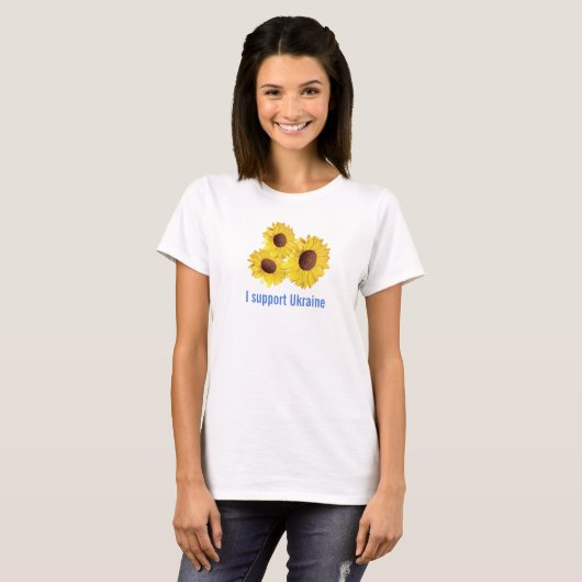 Fleurs de soleil pour l'Ukraine Design T-shirt Tee (Devant entier)