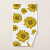 Fleurs de soleil rayées jaunes (Serviette à main)