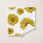 Fleurs de soleil rayées jaunes (Gant de toilette)