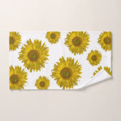 Fleurs de soleil rayées jaunes (Serviette à main)