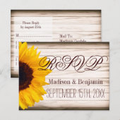 Fleurs de soleil rustiques Bois RSVP CARTES POSTCA (Devant / Derrière)