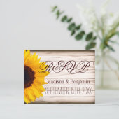 Fleurs de soleil rustiques Bois RSVP CARTES POSTCA (Debout devant)