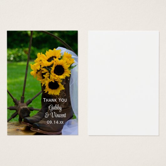 Fleurs de soleil rustiques Boots Western Wedding F (Devant & derrière)