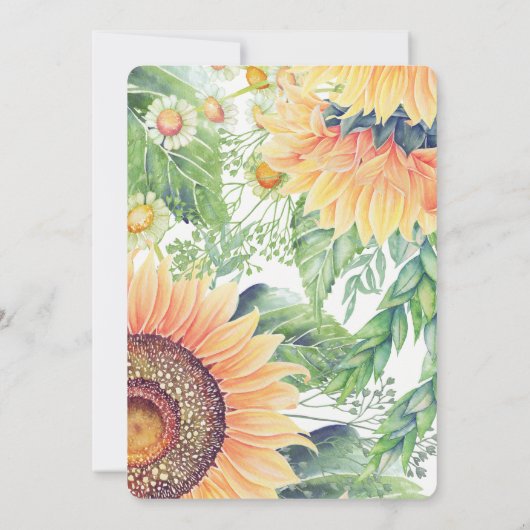 Fleurs de soleil rustiques de pays Invitations de (Dos)