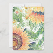 Fleurs de soleil rustiques de pays Invitations de (Dos)