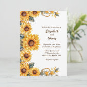 Fleurs de soleil rustiques : Faire-part de mariage (Debout devant)