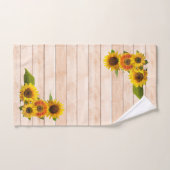 Fleurs de soleil rustiques sur bois (Serviette à main)
