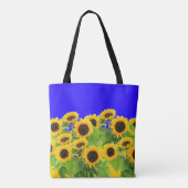 Fleurs de soleil Sac fourre-tout drapeau ukrainien (Dos)