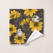 Fleurs de soleil sauvages et crêtes d'or/ jaune (Gant de toilette)