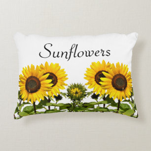 Fleurs de soleil sur Coussin d'accents floraux bla