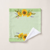 Fleurs de soleil sur tableau de bord (Gant de toilette)