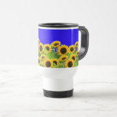 Fleurs de soleil Voyage Mug Ukraine Drapeaux coule (Devant droit)
